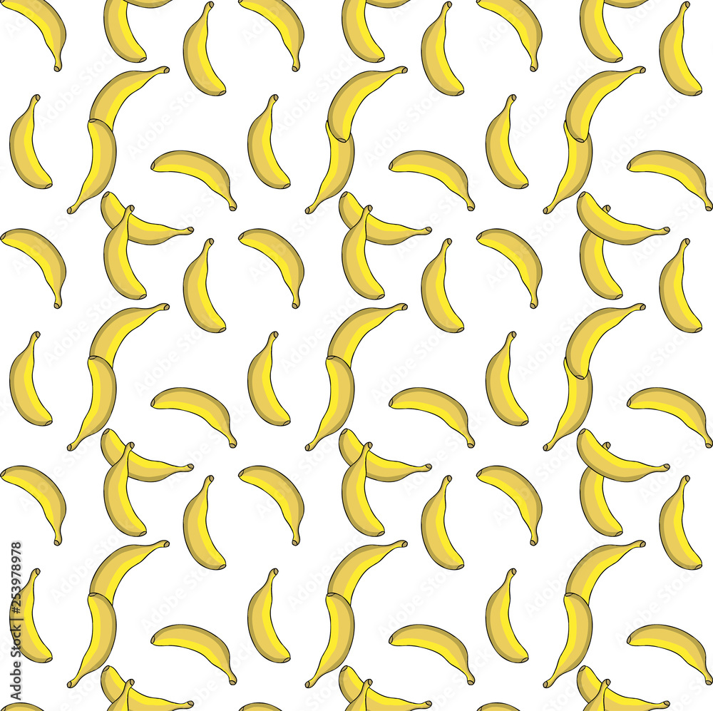yellow bananas pattern on white background yellow bananas pattern on white background