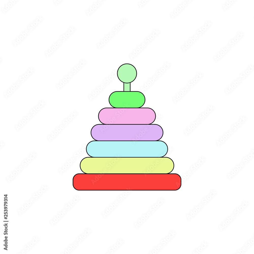 cartoon infant stacker toy colored icon. Signs and symbols can be used for web, logo, mobile app, UI, UX cartoon infant stacker toy colored icon. Signs and symbols can be used for web, logo, mobile app, UI, UX