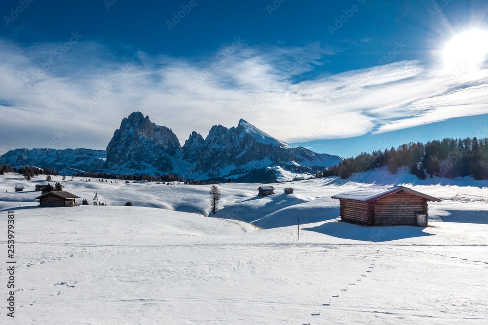 Schneelandschaft auf der Seiser Alm Schneelandschaft auf der Seiser Alm