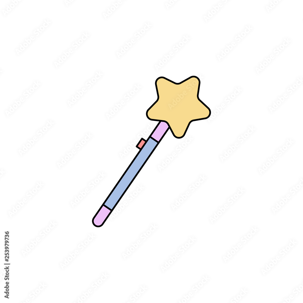 cartoon rattle star toy colored icon. Signs and symbols can be used for ...