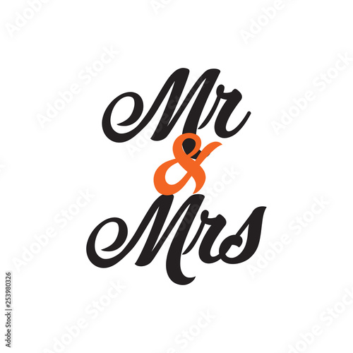 Mr and Mrs Typography Template Design Elements