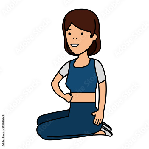 young woman in lotus position