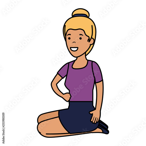 young woman in lotus position