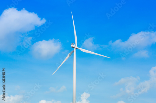 Wind Energy With The Sky And Grassland