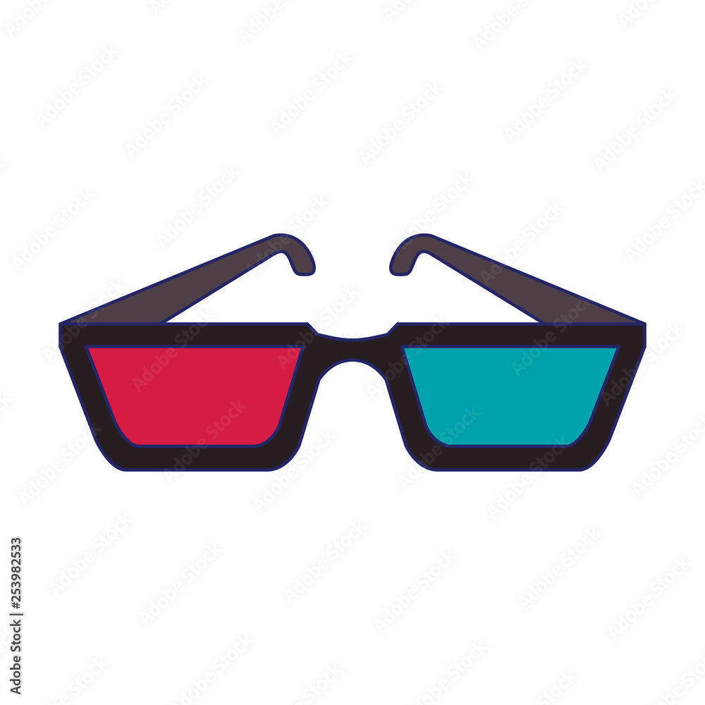 cinema 3d glasses isolated blue lines cinema 3d glasses isolated blue lines
