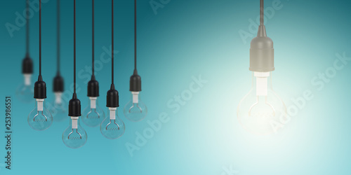 Glowing Light Bulb Creativity Concept