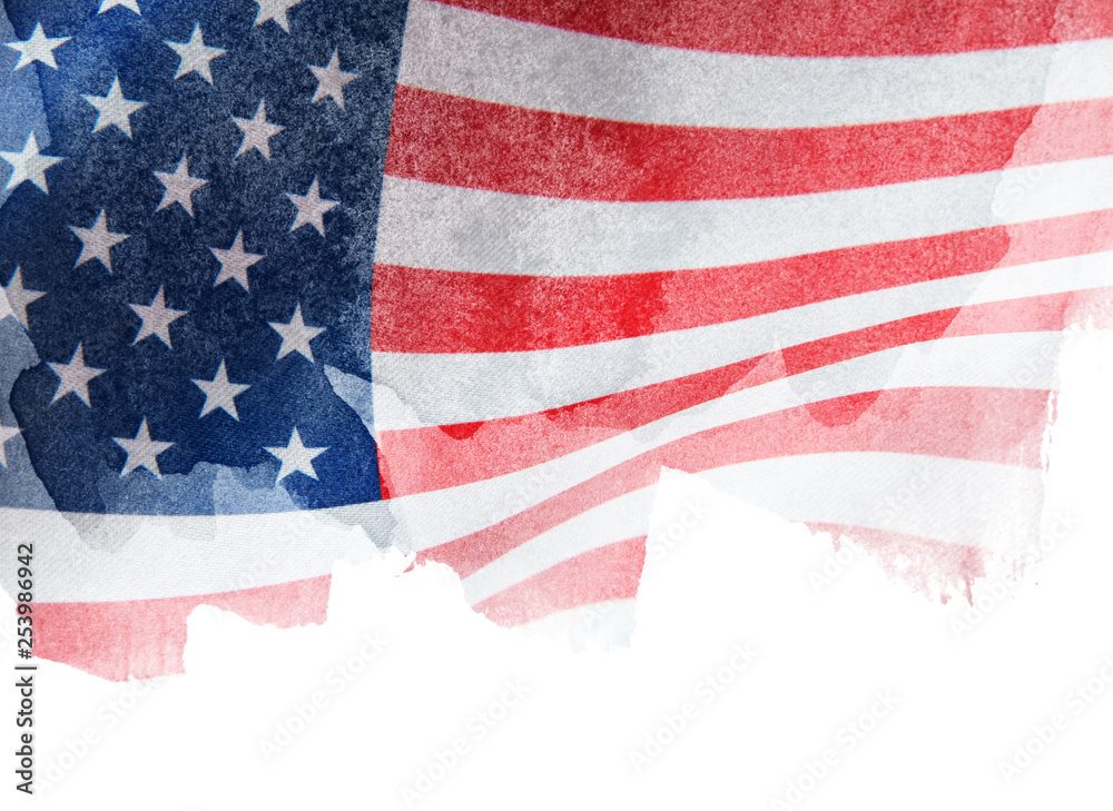 Fototapeta premium Closeup of grunge American flag