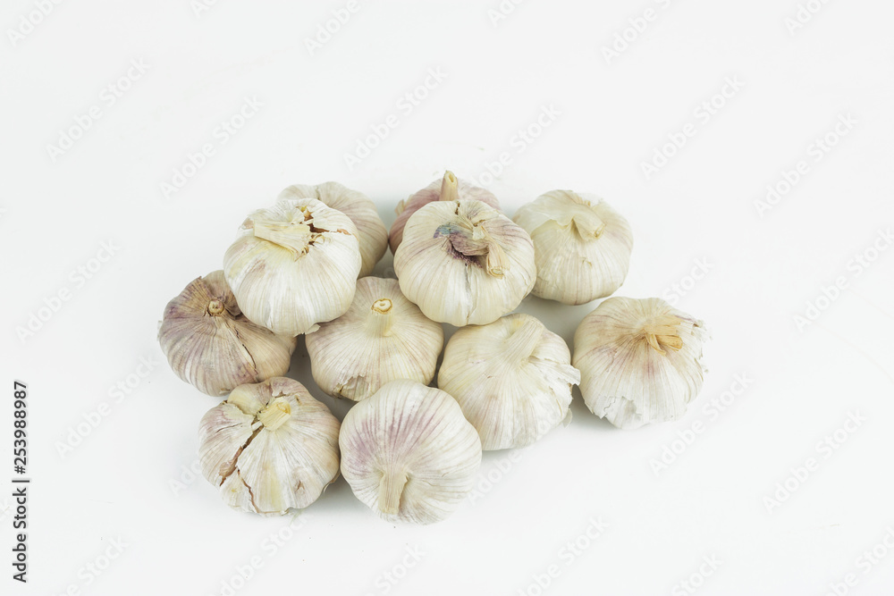 garlics isolated on white background garlics isolated on white background
