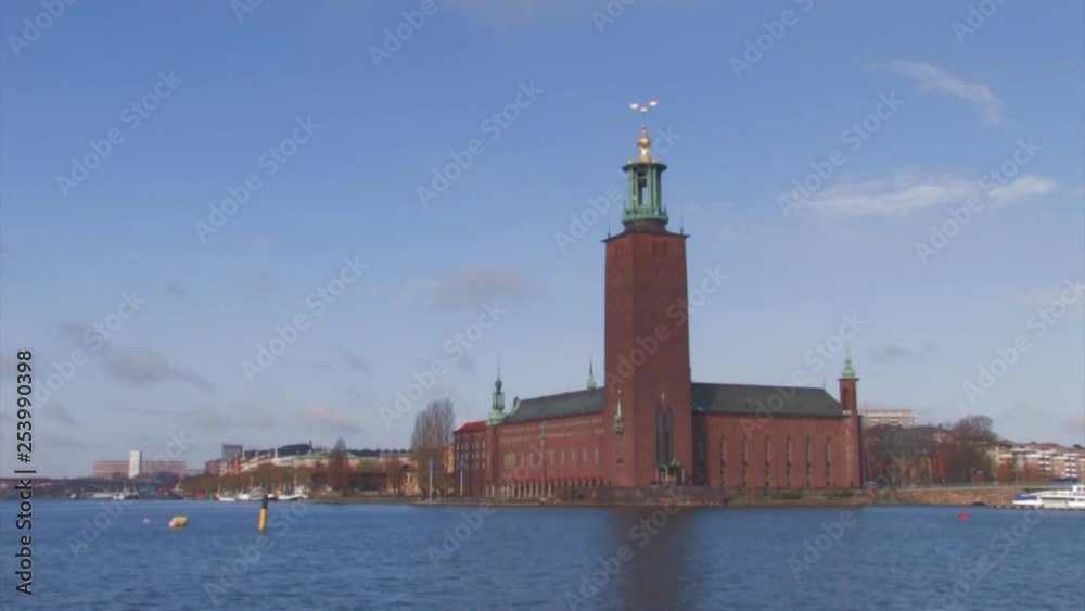 Stockholm's City Hall On Waterfront. Magnificent Architectural Landmark. Stockholm's City Hall On Waterfront. Magnificent Architectural Landmark.