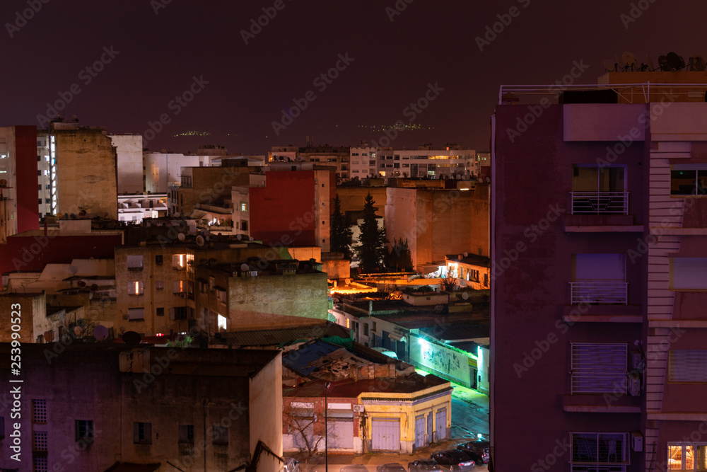 Meknes Morocco Building and Skyscraper Scene at Night