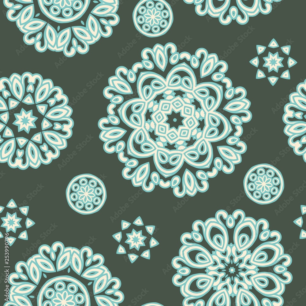 Mandala pattern. Seamless background pattern in oriental style. Vector. Textile design, fabric swatch ,wrapping paper, surface. Mandala pattern. Seamless background pattern in oriental style. Vector. Textile design, fabric swatch ,wrapping paper, surface.