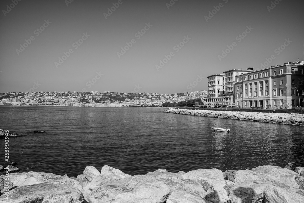 Naples, Italy - August 09, 2015 : On the shores of the sea in Naples.