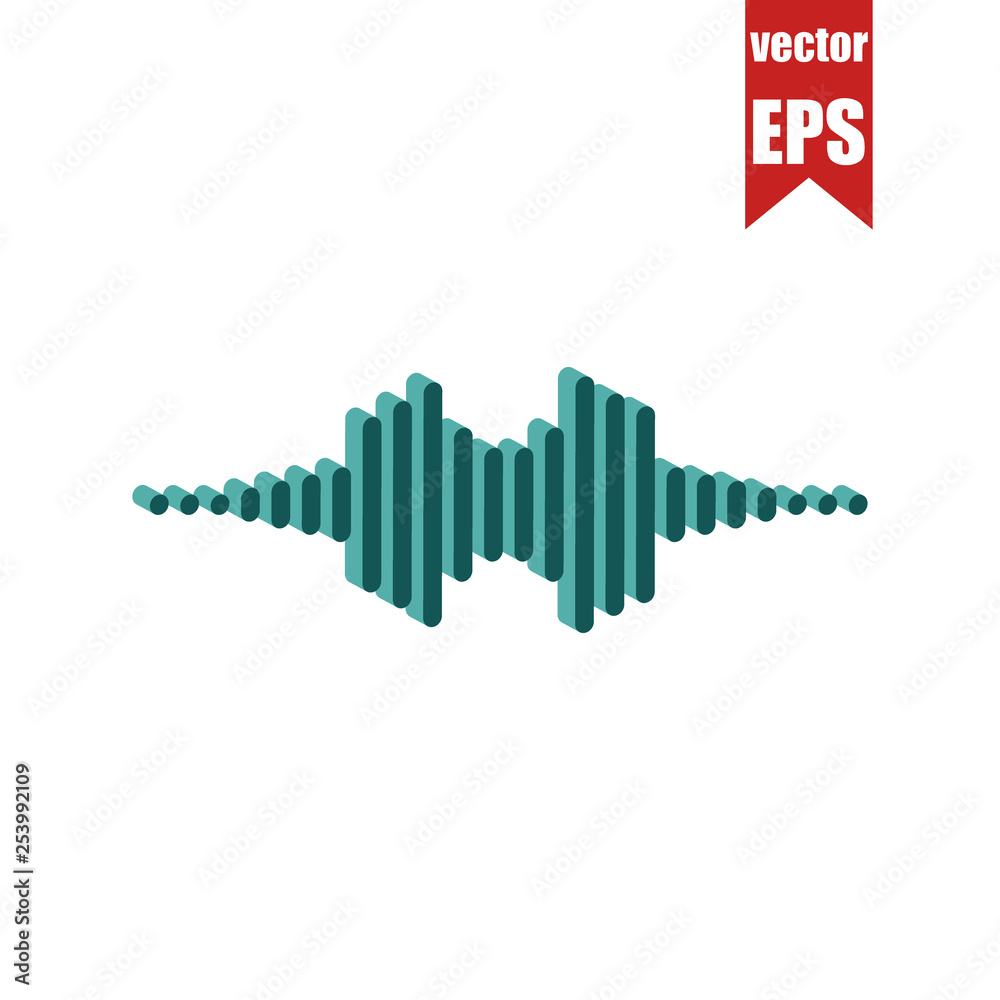 Sound signal isometric icon.Vector illustration.