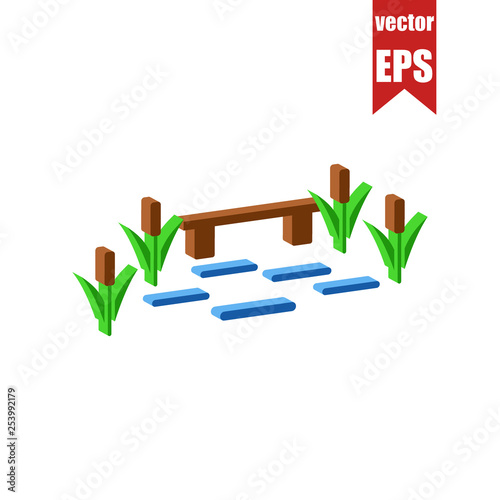 Fishing isometric icon.Vector illustration.