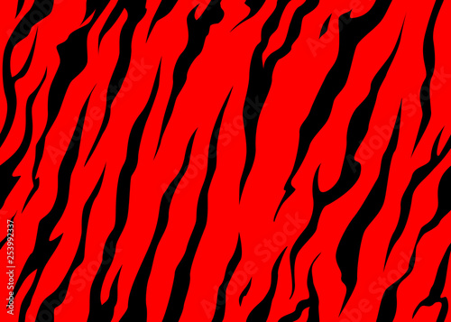 Print stripe animal jungle bengal tiger fur texture pattern seamless repeating red black 
