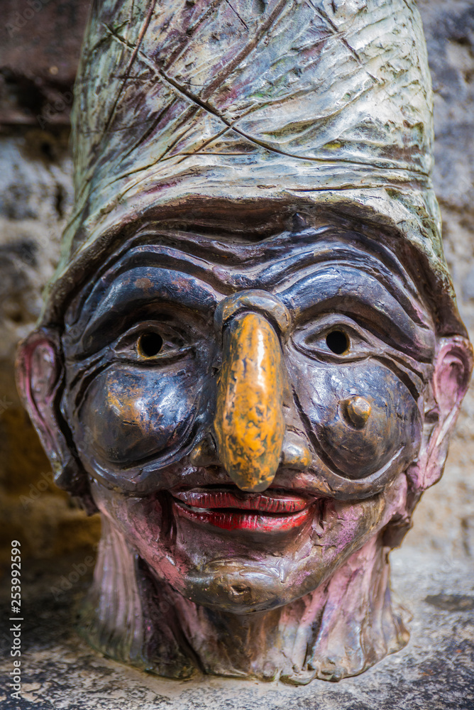 Naples, Italy - August 16, 2015 : A portrait of figure Pulcinella.