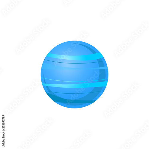 Uranus blue planet of solar system in flat style isolated on white background.