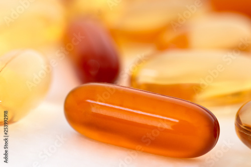 Vitamins and Healthy Supplements on white background