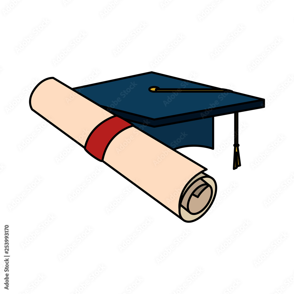 graduation certificate roll and hat graduation certificate roll and hat