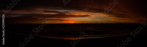 Cloudy sunset panorama