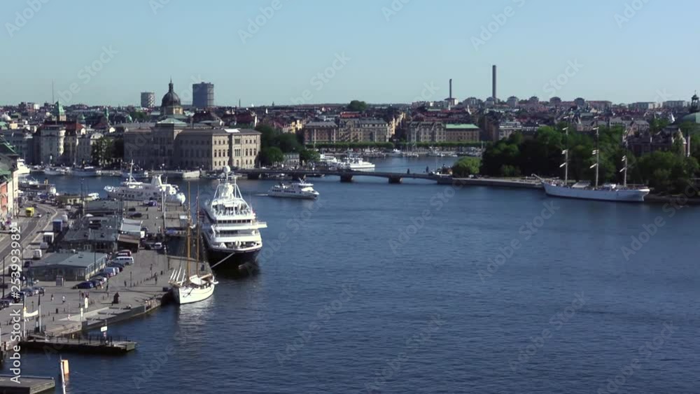Stockholm's Busy And Scenic Saltsjon Waterway Full Of Ferries And Ships Stockholm's Busy And Scenic Saltsjon Waterway Full Of Ferries And Ships
