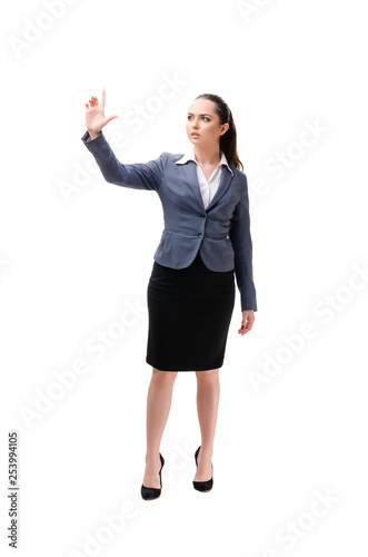 Young businesswoman isolated on white background 