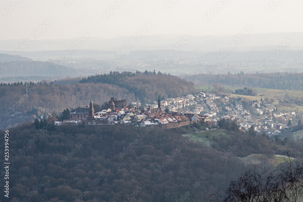 clouded view landscape, Neckartal, Germany Europe