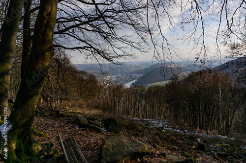clouded view landscape, Neckartal, Germany Europe
