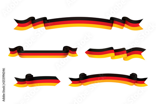 Germany flag ribbon isolated on white background. Vector illustration