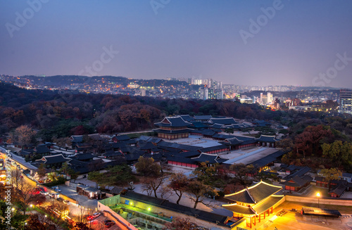 Photography Changdeokgung palace in night at seoul city south Korea