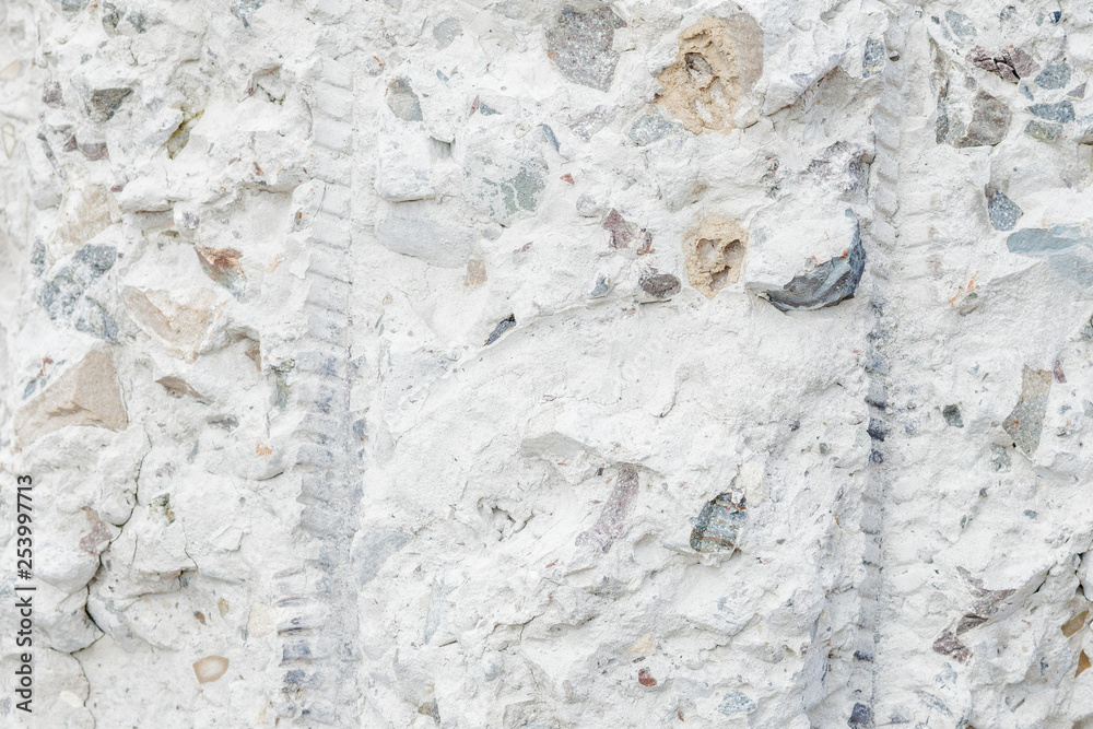 Fototapeta premium Aged cracked concrete stone plaster wall background and texture style