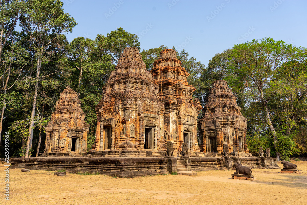 Preah Ko temple, Cambodia: core part - sanctuaries Preah Ko temple, Cambodia: core part - sanctuaries