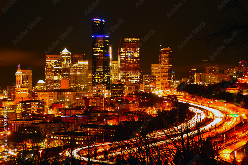 Seattle Night Traffic Seattle Night Traffic
