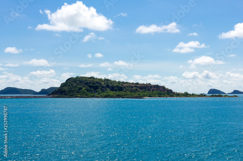 landscape colorful blue sky with beautiful cloud and scintillation sea and island in asia