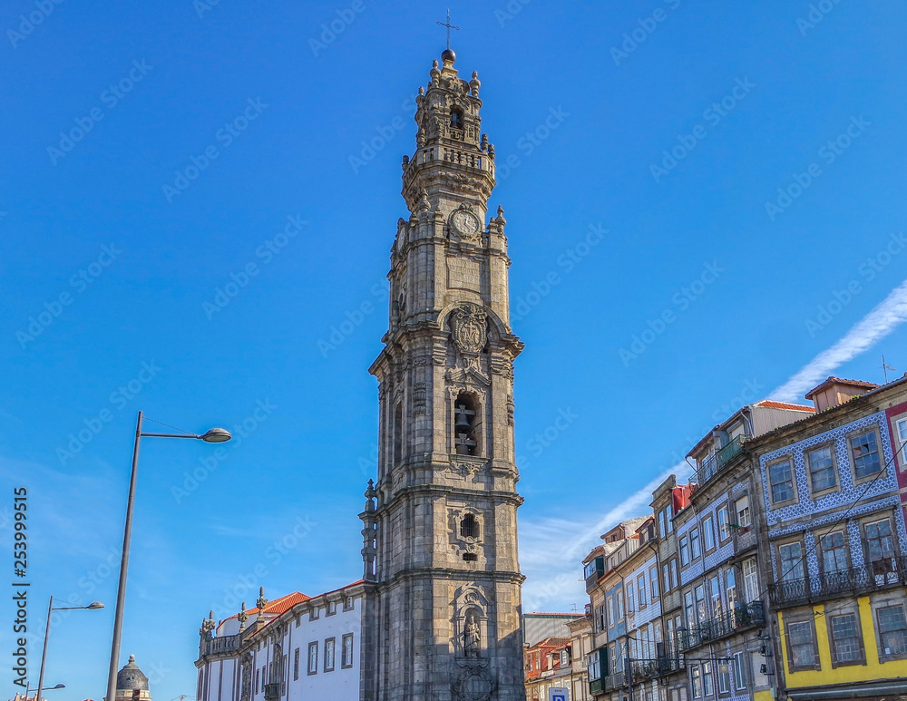 Clerigos Church Tower tower (Torre dos Clerigos) in Porto, Portugal
