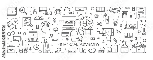 Vector line web concept for financial advisory