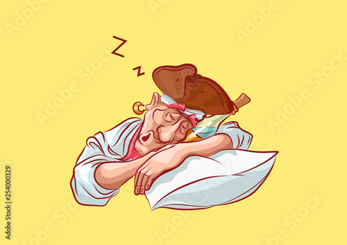 emoji sticker captain mascot sleep pillow
