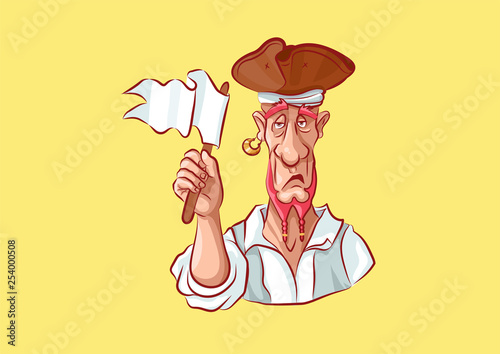 emoji sticker captain mascot give up white flag
