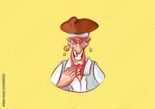 emoji sticker captain mascot laugh