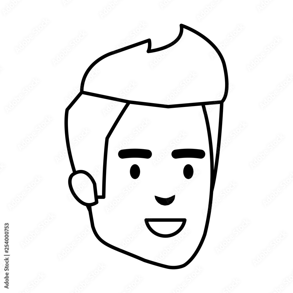 Fototapeta premium young man head character