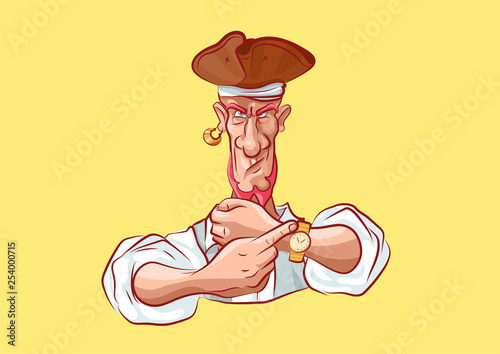 emoji sticker seaman captain point watch time