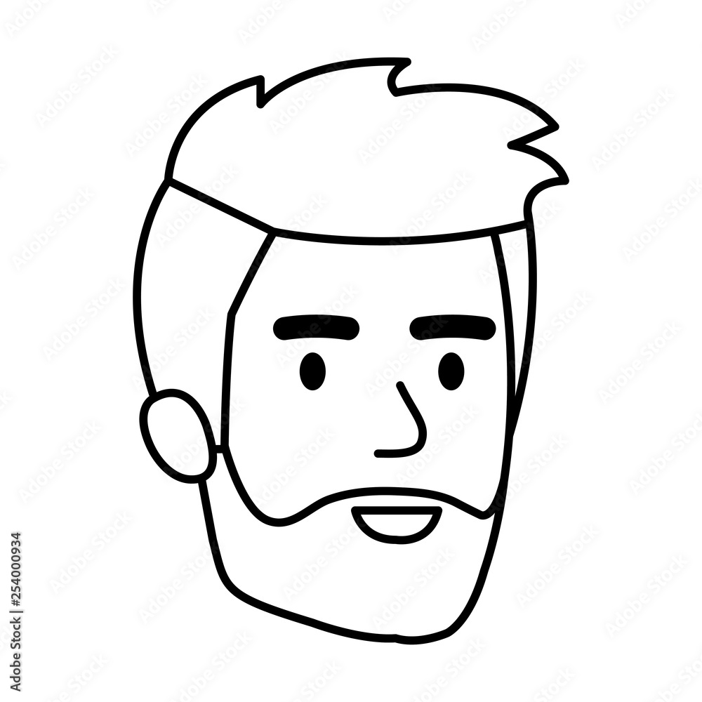 young man head character young man head character