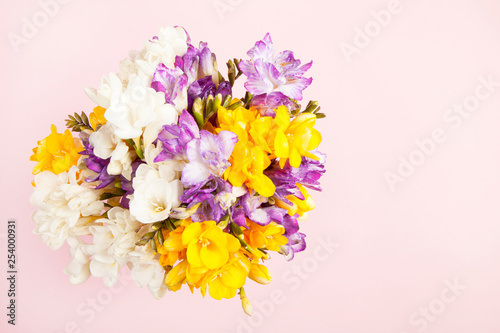 Bouquet flowers on background