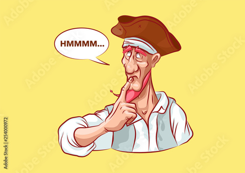 emoji sticker seaman captain puzzle thought doubts