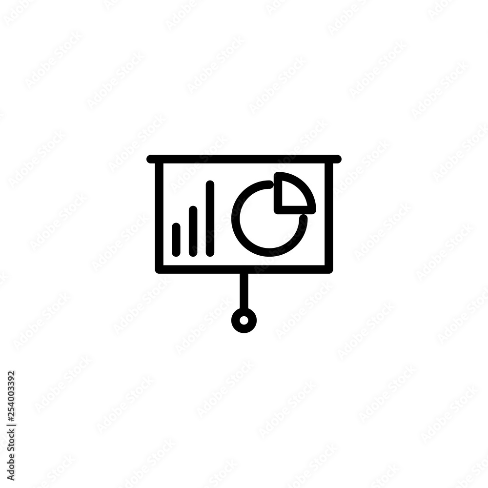 Chart graph icon. Presentation sign Chart graph icon. Presentation sign