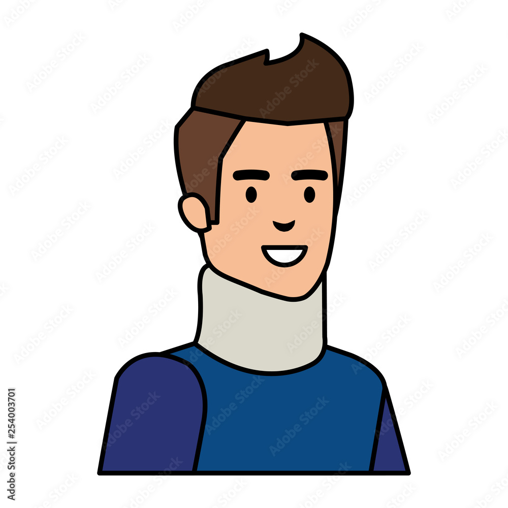 man with orthopedic collar