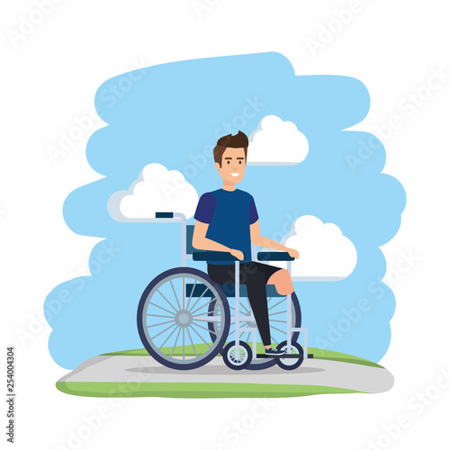 young man in wheelchair