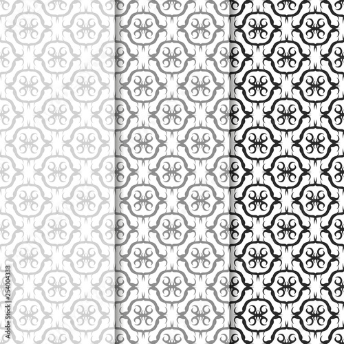 seamless geometric abstract pattern with floral motive