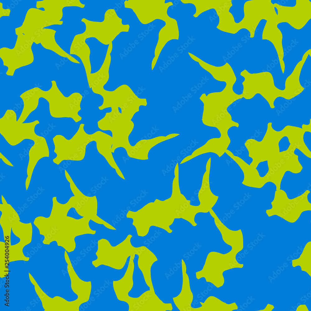 Fototapeta Urban UFO camouflage of various shades of blue and green colors