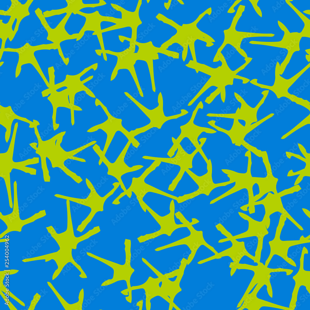 Urban UFO camouflage of various shades of blue and green colors Urban UFO camouflage of various shades of blue and green colors